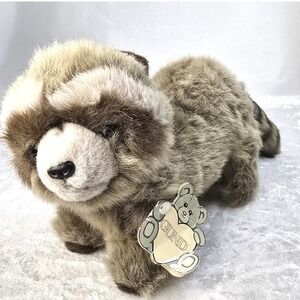 1987 Vintage Gund Mischief Raccoon Plush Stuffed Animal Tag Soft Toy Collectible